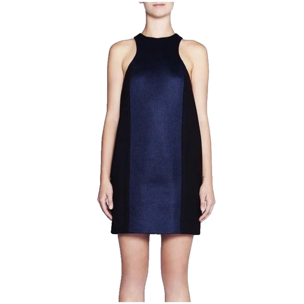 Camilla and Marc Frontier Dress Size 2 Navy Blue Black Sheath Exposed Zip Scuba